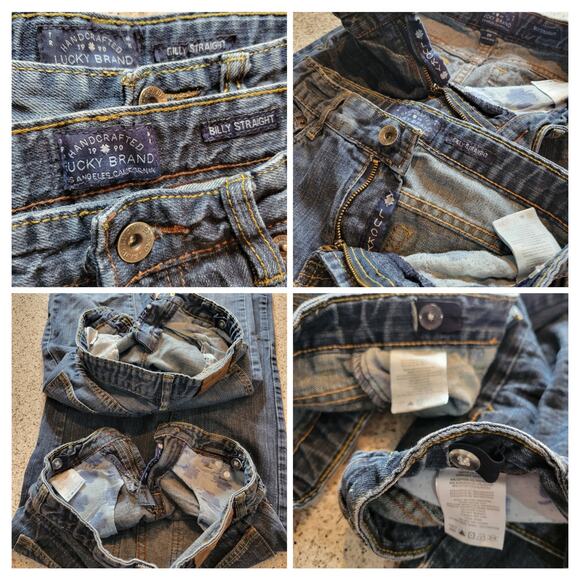 x2 LUCKY BRAND Boys Billy Straight Cotton Denim Jeans Light+Dark Wash✨️Youth 10 - Picture 10 of 15
